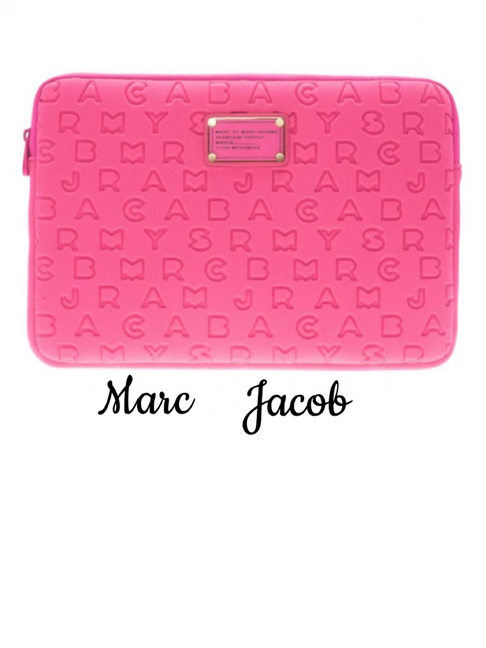 Marc by Marc Jacobs Hot Pink Embossed Logo Tablet Sleeve